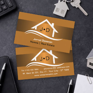 Luxury Amber Gold Real Estate Elegant Professional Business Card