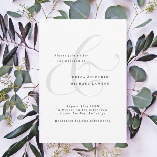 Luxury Ampersand Minimalist Black and White Invitation