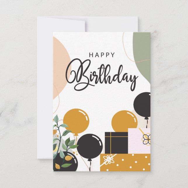 Luxury and cute Happy Birthday Invitation (Front)