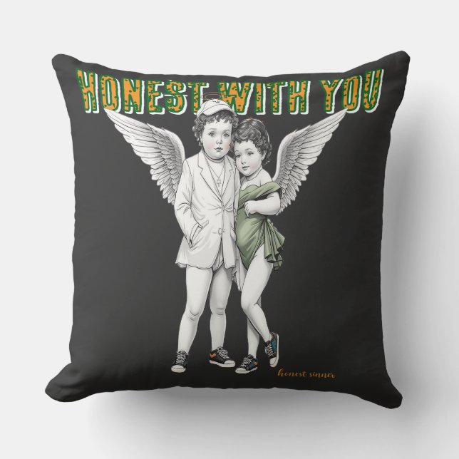 Luxury Angel Couple Art Collection Throw Pillow (Front)