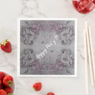 Luxury Angel Modern Vintage Floral Rose Napkin