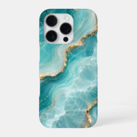 Luxury Aqua Agate Marble with Gold Veins