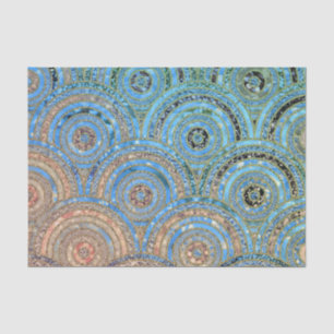 Luxury Aqua Cream Metal Foil Glitter Dots Circles Tissue Paper