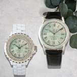 Luxury Aqua Marbled Men's Black Leather Strap Watch<br><div class="desc">Luxury Aqua Marbled Men's Black Leather Strap Watch Personalised Bridal, Wedding, & Anniversary Gift for Him. An Enduring & Luxurious Symbol of Your Commitment. Stop the clock! Are you searching for a truly luxurious newlywed gift or a sophisticated wedding anniversary watch for the man in your life? This Luxury Aqua...</div>