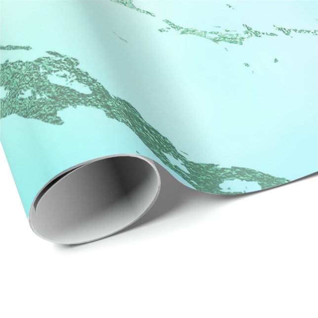 Luxury Aqua Mint Blue Pink Purple Marble Wrapping Paper (Roll Corner)