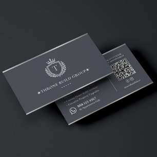 Luxury Architect Contractor Construction Crest Business Card