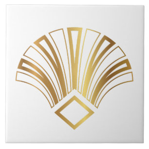 Luxury Art Deco Fan Motif Tile
