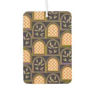 Luxury Art Deco Geometric Floral Seamless Pattern Car Air Freshener