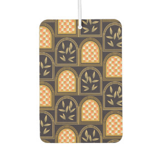 Luxury Art Deco Geometric Floral Seamless Pattern Car Air Freshener