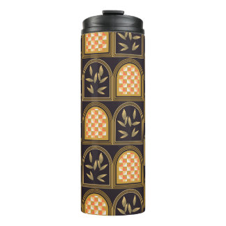 Luxury Art Deco Geometric Floral Seamless Pattern Thermal Tumbler