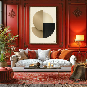 Luxury Art Deco Geometric Wall Art Minimal Gold