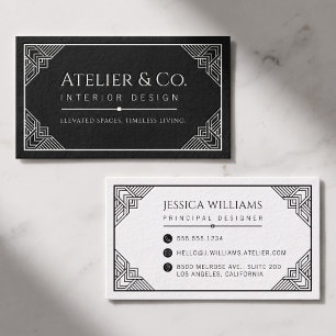 Luxury Art Deco Interior Design Business Card