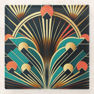 Luxury Art Deco Modern Glass Coaster