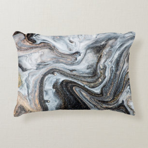 Luxury art in Eastern style. Golden swirl, artisti Decorative Cushion