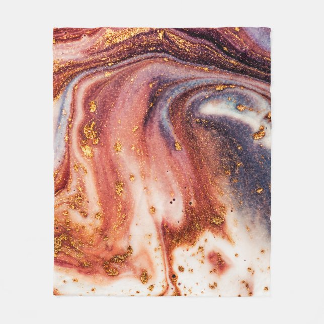 Luxury art in Eastern style. Golden swirl, artisti Fleece Blanket (Front)