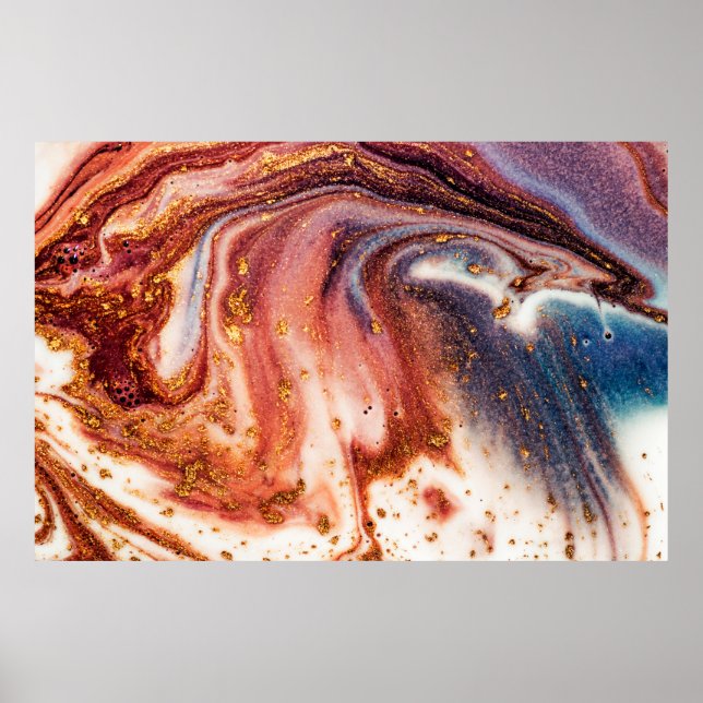 Luxury art in Eastern style. Golden swirl, artisti Poster (Front)