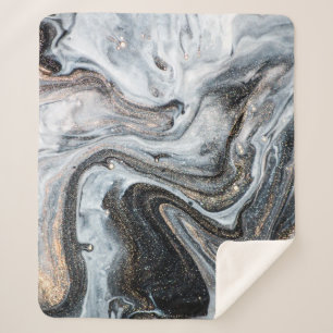 Luxury art in Eastern style. Golden swirl, artisti Sherpa Blanket