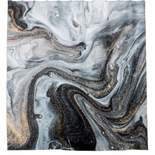 Luxury art in Eastern style. Golden swirl, artisti Shower Curtain