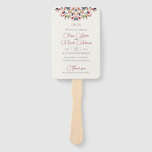 Luxury Artistic Botanical Floral Paisley Wedding Hand Fan