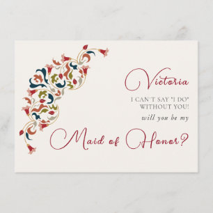 Luxury Artistic Botanical Floral Paisley Wedding Menu