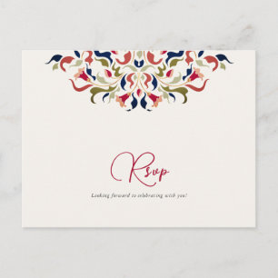 Luxury Artistic Botanical Floral Paisley Wedding Postcard