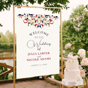 Luxury Artistic Botanical Floral Paisley Wedding Poster