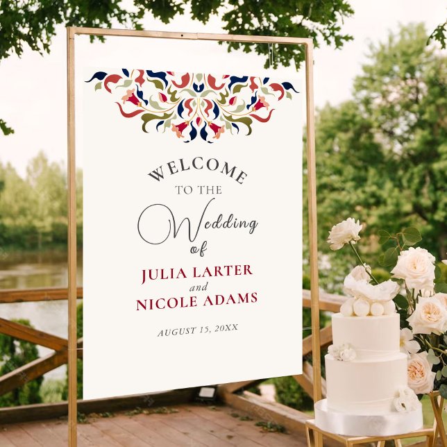 Luxury Artistic Botanical Floral Paisley Wedding Poster (Creator Uploaded)