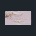 Luxury Aurum Purple Marble Wedding Label<br><div class="desc">Unique card design featuring intricate purple marble and raw golden texture background. Use Personalise tool to add your info. For matching items,  please,  visit my Aurum Marble Collection.</div>