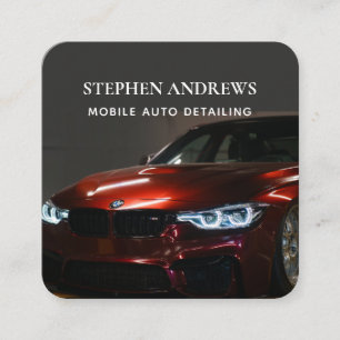 Luxury Auto Detailing Car Cleaning Repair Square Business Card