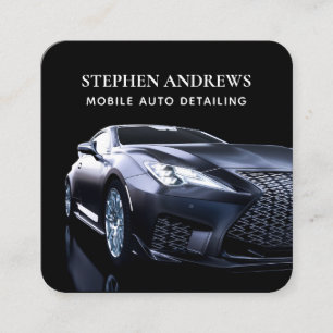 Luxury Auto Detailing Car Cleaning Repair Square Business Card