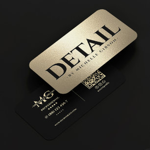 Luxury Auto Detailing Car Wash Black Faux Gold Business Card
