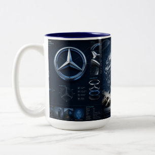 Luxury Automotive Blueprint Concept Car Enginee... Two-Tone Coffee Mug