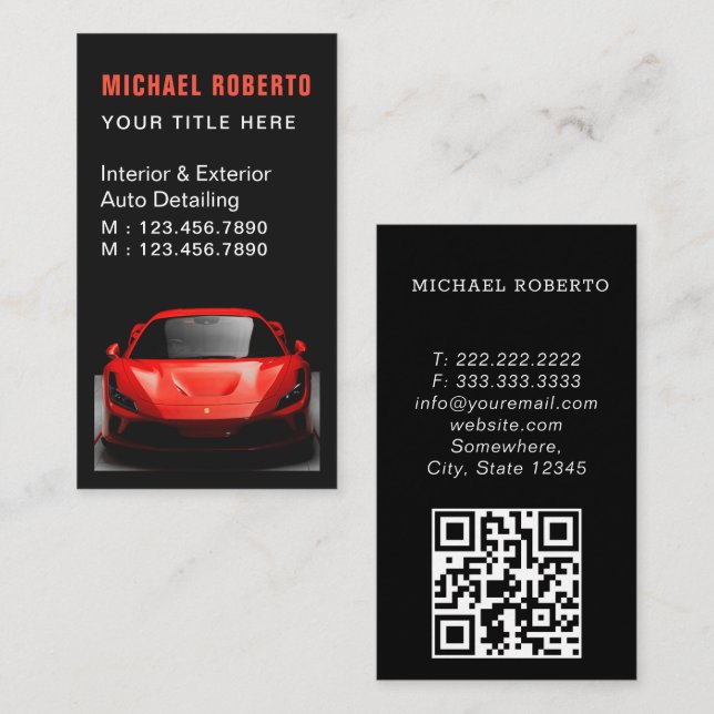 Luxury Automotive Car Services Business Card (Front/Back)