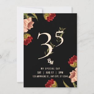 Luxury Avant Garde Baroque BM 35th Birthday  Invitation