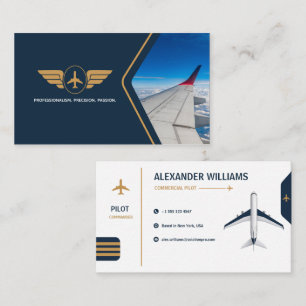 Luxury Aviation Pilot Template   Modern Airline  Business Card