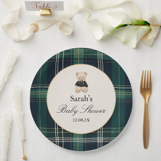 Luxury Baby Shower Boy Paper Plate (Wedding)