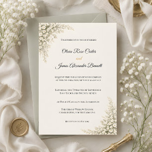 Luxury Baby's Breath Floral Wedding Invitation