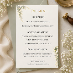 Luxury Baby's Breath Floral Wedding Themed Invitation