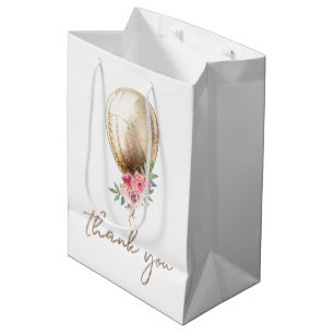 Luxury Balloon Glitter Party Thank you Medium Gift Bag