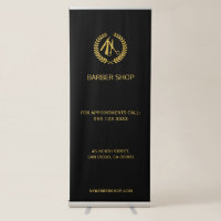 Luxury barber shop gold and editable black colour