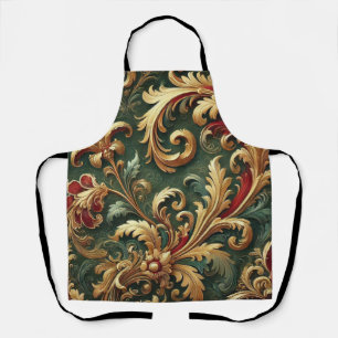 Luxury Baroque Damask Pattern Apron