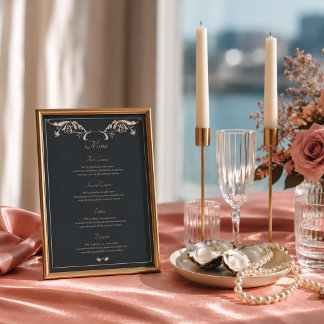Luxury Baroque Wedding Menu Card
