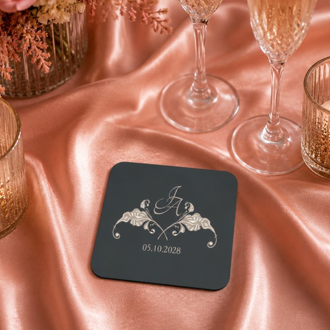 Luxury Baroque Wedding Paper Coaster (Creator Uploaded)