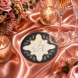 Luxury Baroque Wedding Paper Coaster