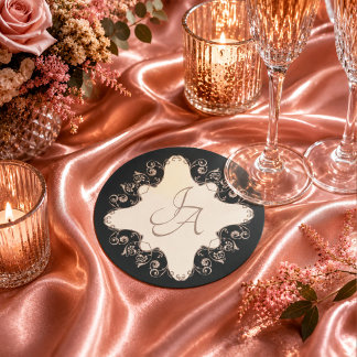 Luxury Baroque Wedding Paper Coaster
