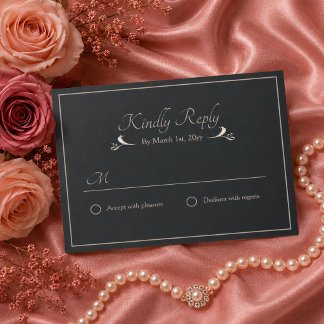Luxury Baroque Wedding RSVP Card