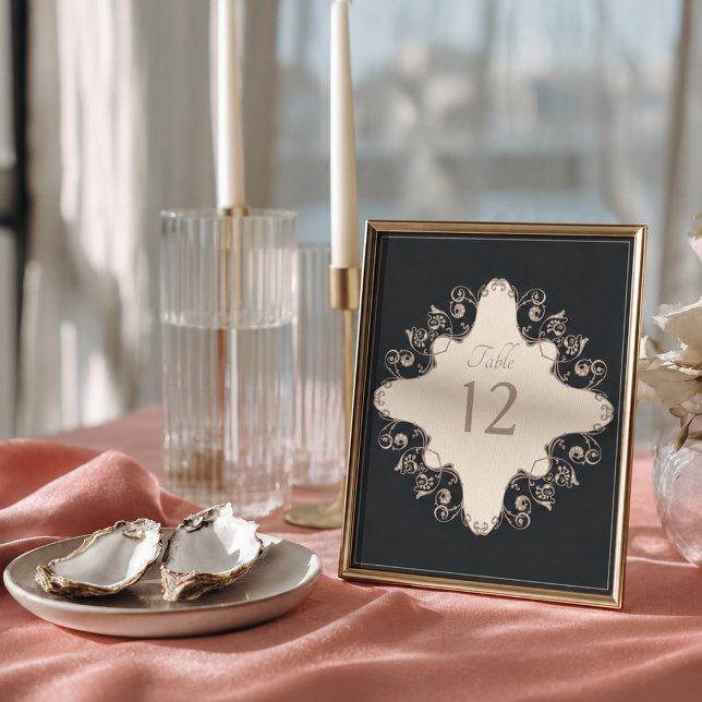 Luxury Baroque Wedding Table Number Poster (Creator Uploaded)