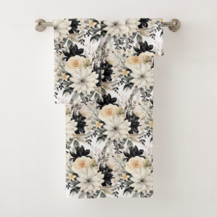 Luxury Bath Towel Set Pamper Yourself w/ Flowers