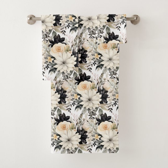 Luxury Bath Towel Set | Pamper Yourself w/ Flowers (Insitu)