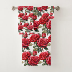 Luxury Bath Towel Set Pamper Yourself w/ Flowers